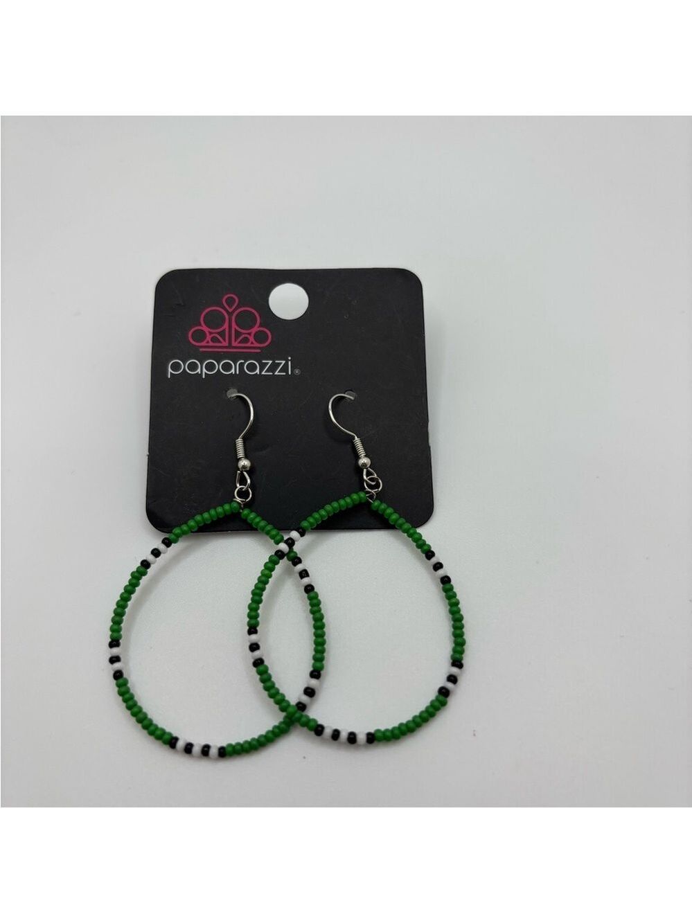 Paparazzi Green and Black Beaded Earrings